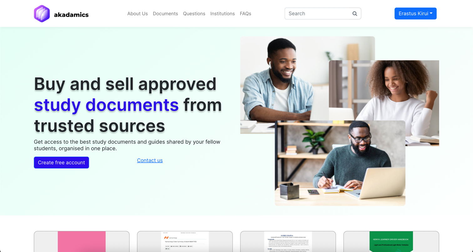 Akadamics document sharing platform